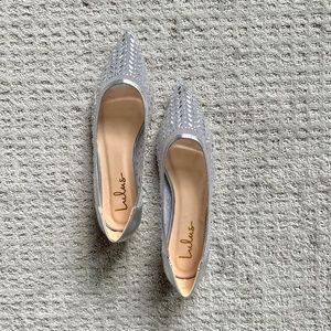 NWOT Lulus Rhinestone clear flats size 8